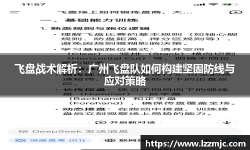 飞盘战术解析：广州飞盘队如何构建坚固防线与应对策略